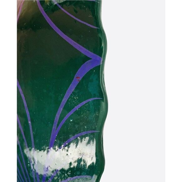 Talavera Hand Painted Peacock Footed Bowl Bright Colors Mexico Handmade Flowers - Picture 4 of 4